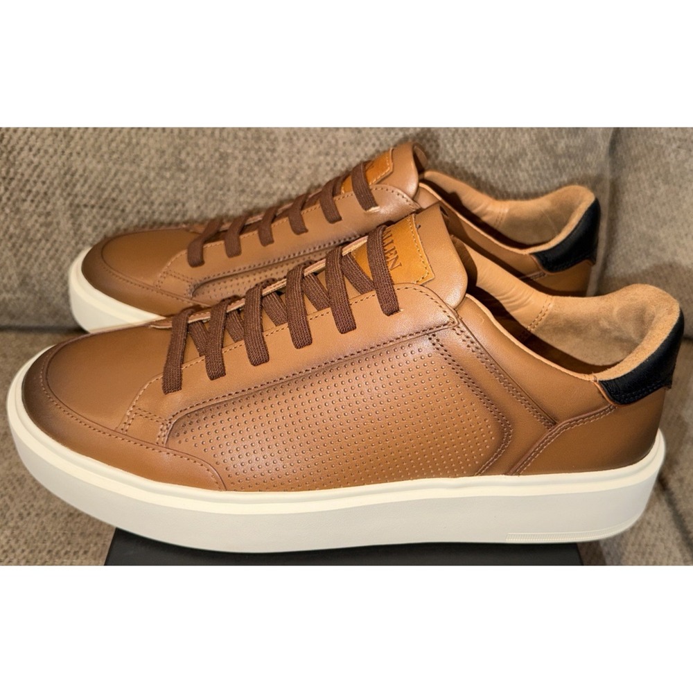 Allen Edmonds Oliver Sneaker Mens 8 3E Luggage Tan New Leather Slip-On EC4501007 - Picture 4 of 16